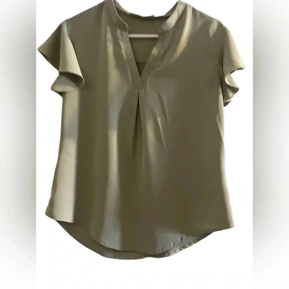V-Neck Chiffon Blouse - Size Small - Picture 5 of 7